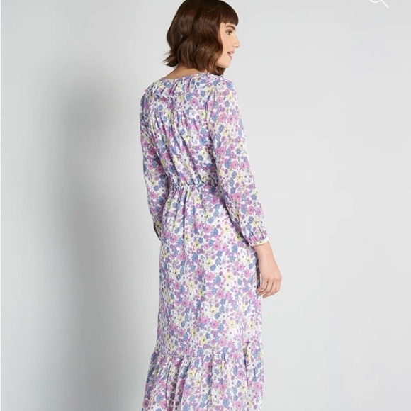ModCloth Ditzy Floral Print “Ruffling For Flowers” MIDI Dress Cottagecore Sz 14 - Picture 2 of 16